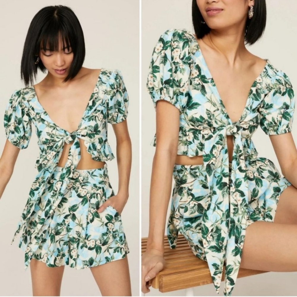 AMUR Kirby Floral Shorts and Matching Top set- Top & Shorts